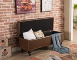 Storage Ottoman Studded Bench | ORIANA - onehappyhome