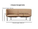 Straight 2-Seater Modular Sofa | COBY - onehappyhome