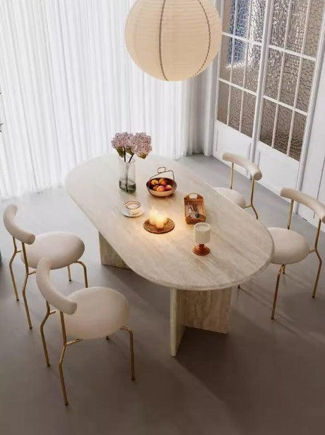 Travertine Dining Table | GAGAN - onehappyhome