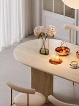 Travertine Dining Table | GAGAN - onehappyhome