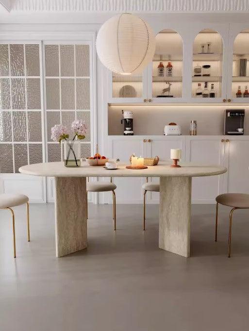 Travertine Dining Table | GAGAN - onehappyhome