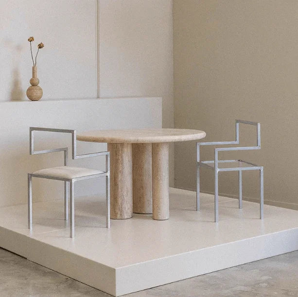 Travertine Dining Table | SWARA - onehappyhome