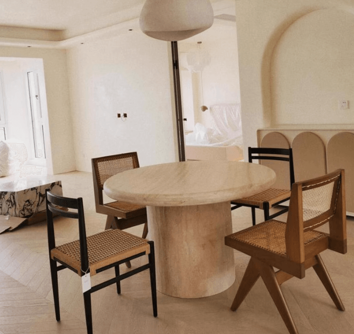 Travertine Dining Table | TARA - onehappyhome