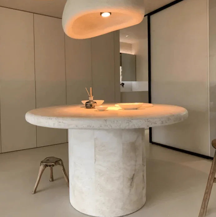 Travertine Dining Table | TARA - onehappyhome