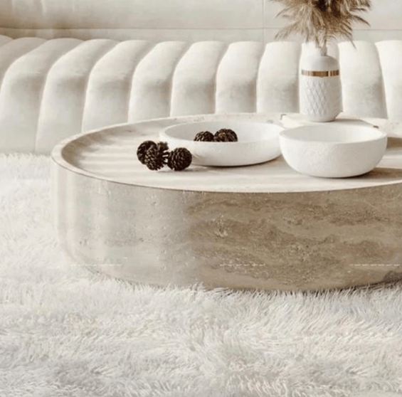 affordable travertine coffee table