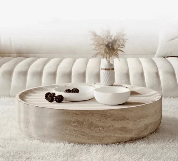 Travertine or Sintered Stone Coffee Table | AGNI - onehappyhome