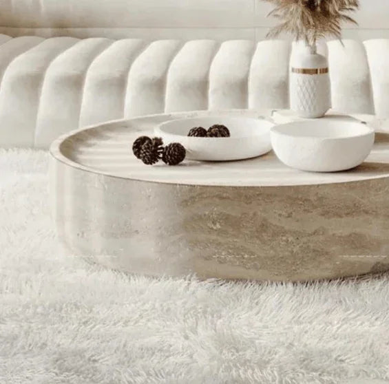 Travertine or Sintered Stone Coffee Table | AGNI - onehappyhome