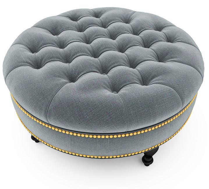 Tufted Round Storage Ottoman Bench | ODESSA - onehappyhome