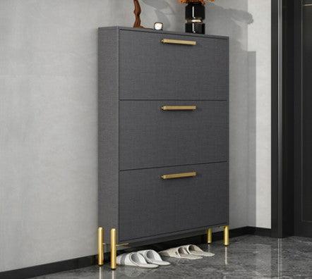 Ultra Slim Shoe Cabinet in Grey | LIVIA - onehappyhome