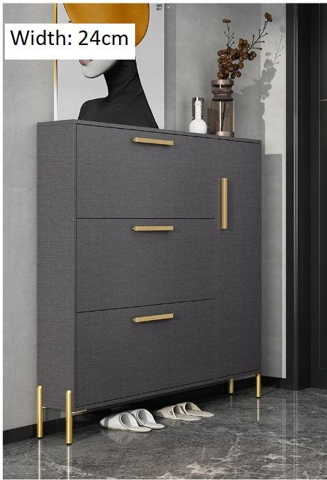 Ultra Slim Shoe Cabinet in Grey | LIVIA - onehappyhome