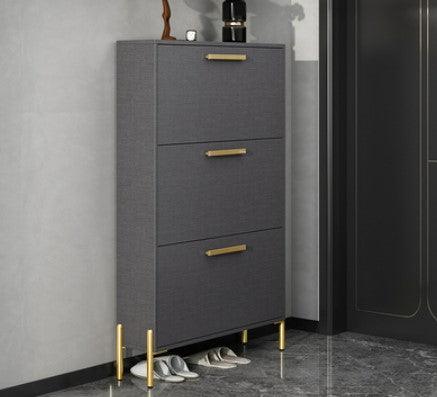 Ultra Slim Shoe Cabinet in Grey | LIVIA - onehappyhome