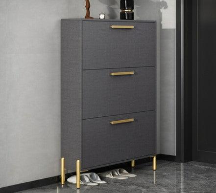 Ultra Slim Shoe Cabinet in Grey | LIVIA - onehappyhome