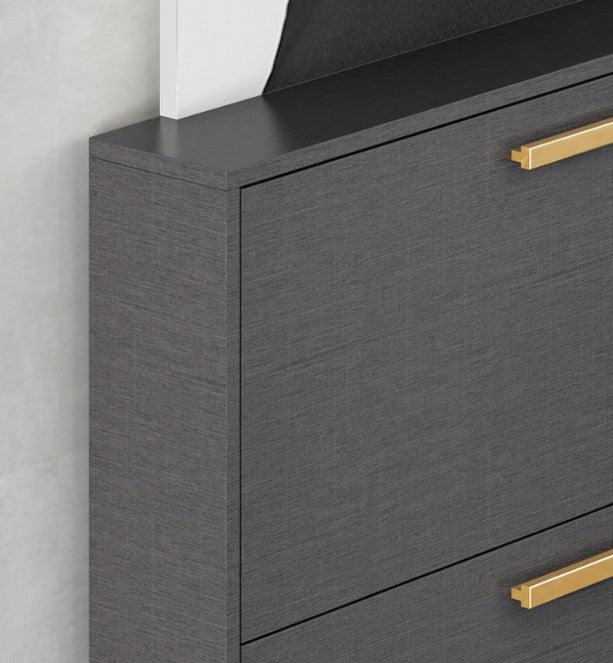 Ultra Slim Shoe Cabinet in Grey | LIVIA - onehappyhome