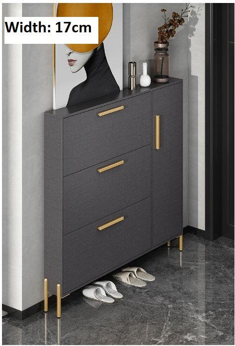 Ultra Slim Shoe Cabinet in Grey | LIVIA - onehappyhome