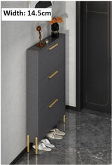 Ultra Slim Shoe Cabinet in Grey | LIVIA - onehappyhome