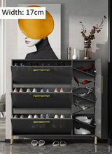 Ultra Slim Shoe Cabinet in Grey | LIVIA - onehappyhome