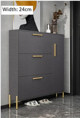 Ultra Slim Shoe Cabinet in Grey | LIVIA - onehappyhome