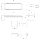 Upholstered Lounge Bench Set | SAMIR - onehappyhome