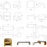 Upholstered Lounge Bench Set | SAMIR - onehappyhome