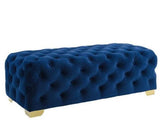 velvet ottoman bench in blue