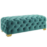 Velvet Tufted Ottoman Bench | ELISE - onehappyhome