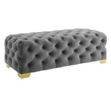 Velvet Tufted Ottoman Bench | ELISE - onehappyhome