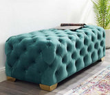 Velvet Tufted Ottoman Bench | ELISE - onehappyhome