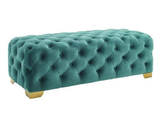 Velvet Tufted Ottoman Bench | ELISE - onehappyhome