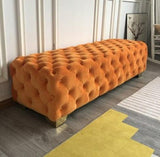 Velvet Tufted Ottoman Bench | ELISE - onehappyhome