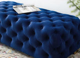 Velvet Tufted Ottoman Bench | ELISE - onehappyhome