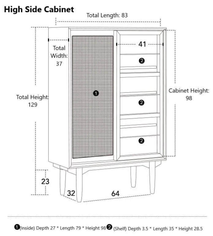 Vintage Rattan Side Cabinet | CANDICE - onehappyhome