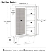 Vintage Rattan Side Cabinet | CANDICE - onehappyhome