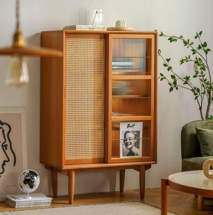Vintage Rattan Side Cabinet | CANDICE - onehappyhome