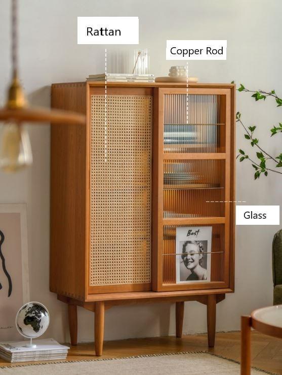 Vintage Rattan Side Cabinet | CANDICE - onehappyhome