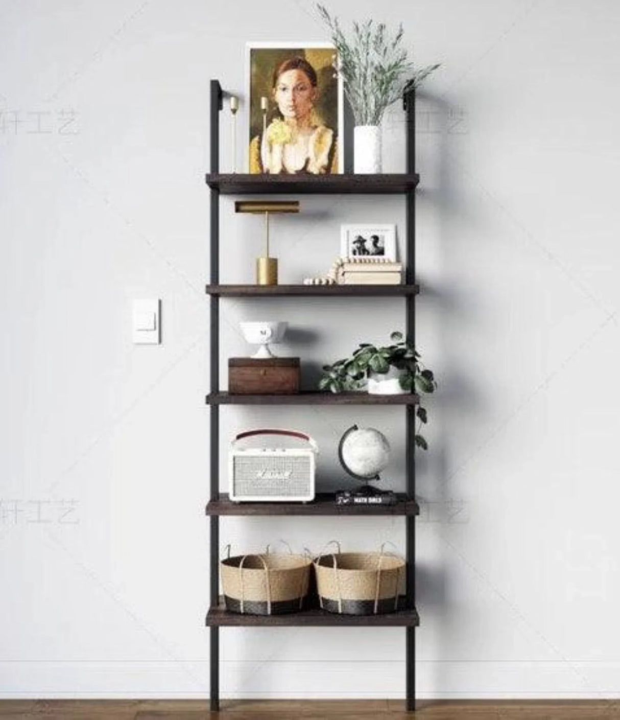 Wall Mount Industrial Solid Wood Display Shelf | MATEO - onehappyhome