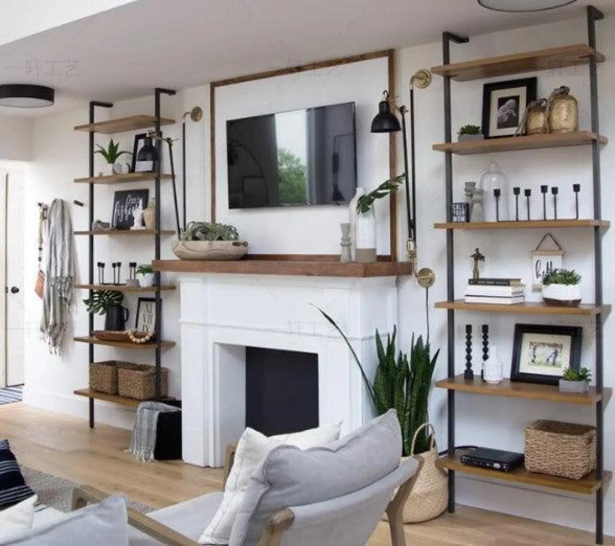 Wall Mount Industrial Solid Wood Display Shelf | MATEO - onehappyhome