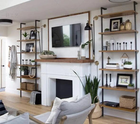 Wall Mount Industrial Solid Wood Display Shelf | MATEO - onehappyhome