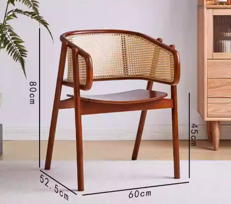 Rattan Dining Arm Chair with Solid Wood Seat | RIVA