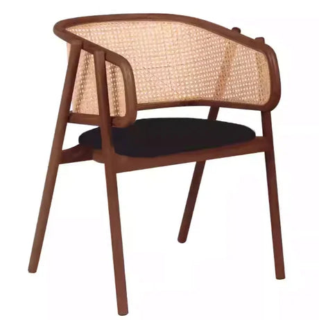 Rattan Dining Arm Chair with Upholstered Seat | RIVA