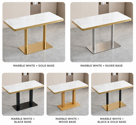 White Sintered Stainless Steel Edge x Gala Dining Table