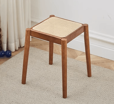 Walnut square stool